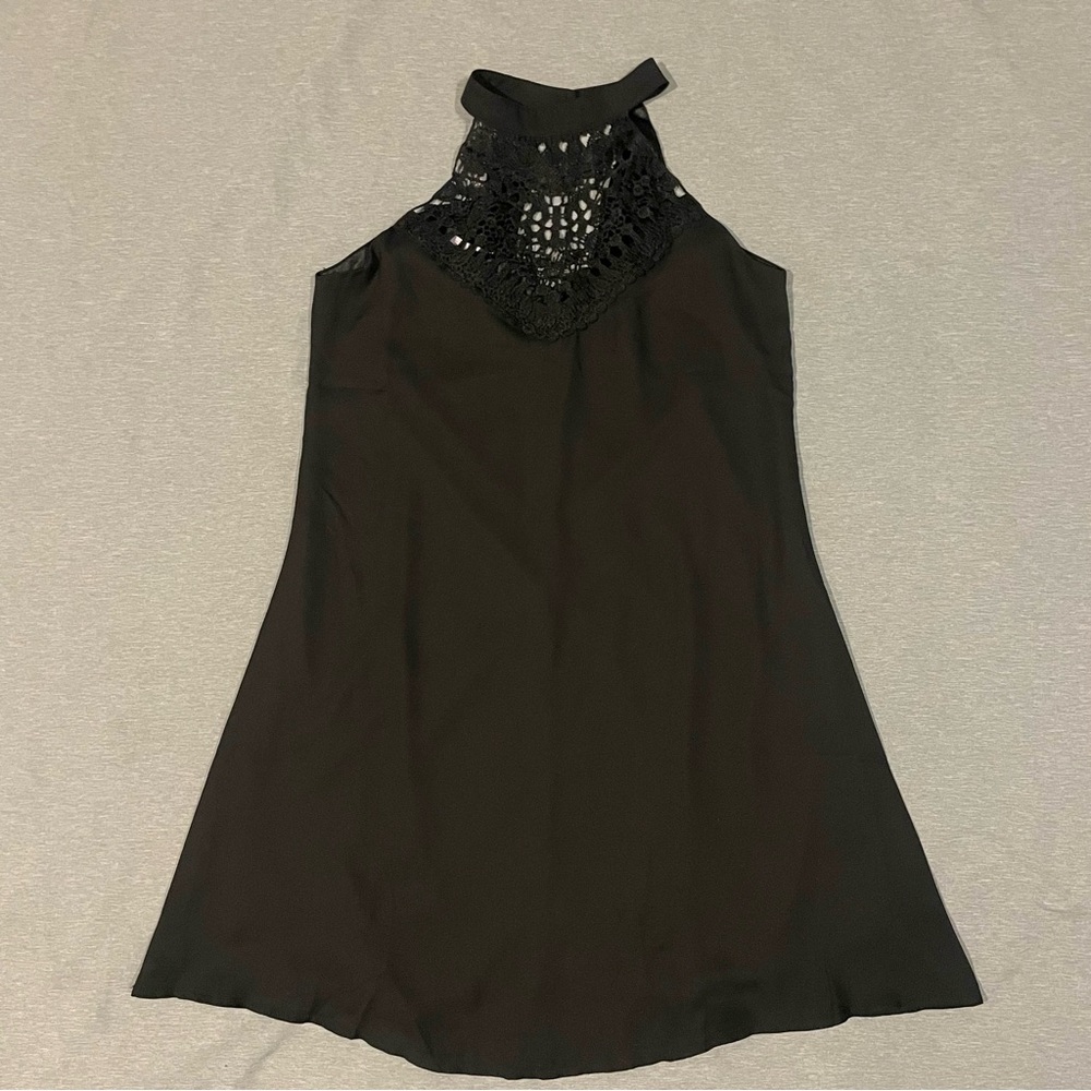 Chic Black Halter Mini Dress - Picture 3 of 11